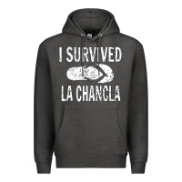 Charcoal Heather I survived la chancla Premium Hoodie - linhVisuals