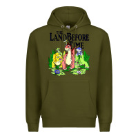 Army Green land before time pastel dinosaur friends Premium Hoodie - linhVisuals