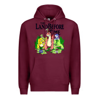 Burgundy land before time pastel dinosaur friends Premium Hoodie - linhVisuals