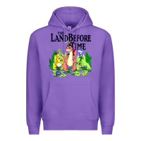 Purple land before time pastel dinosaur friends Premium Hoodie - linhVisuals