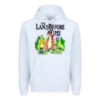 White land before time pastel dinosaur friends Premium Hoodie - linhVisuals