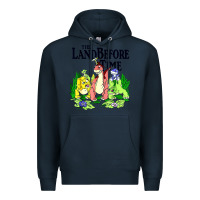 Navy land before time pastel dinosaur friends Premium Hoodie - linhVisuals