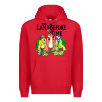 Red land before time pastel dinosaur friends Premium Hoodie - linhVisuals