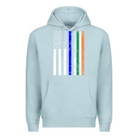 Blue Mist irish american flag thin blue line police st. patrick's day long sleev Premium Hoodie - linhVisuals