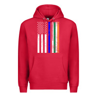 Cardinal irish american flag thin blue line police st. patrick's day long sleev Premium Hoodie - linhVisuals