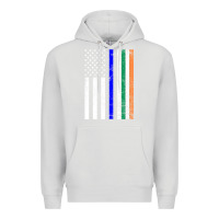 Dove Grey irish american flag thin blue line police st. patrick's day long sleev Premium Hoodie - linhVisuals