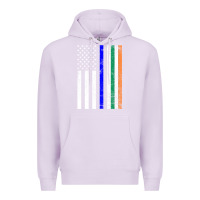 Lilac irish american flag thin blue line police st. patrick's day long sleev Premium Hoodie - linhVisuals