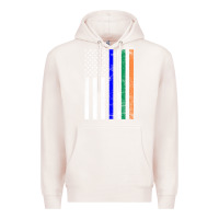 Pale Pink irish american flag thin blue line police st. patrick's day long sleev Premium Hoodie - linhVisuals