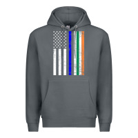 Rock irish american flag thin blue line police st. patrick's day long sleev Premium Hoodie - linhVisuals