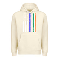 Sandshell irish american flag thin blue line police st. patrick's day long sleev Premium Hoodie - linhVisuals