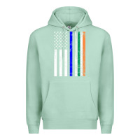 Seafoam irish american flag thin blue line police st. patrick's day long sleev Premium Hoodie - linhVisuals