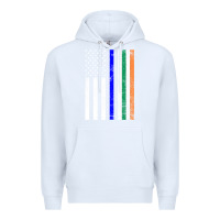 White irish american flag thin blue line police st. patrick's day long sleev Premium Hoodie - linhVisuals