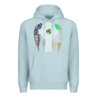 Blue Mist irish american usa flag celtic cross st patrick's day premium t shirt Premium Hoodie - linhVisuals
