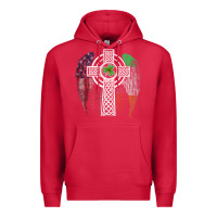 Cardinal irish american usa flag celtic cross st patrick's day premium t shirt Premium Hoodie - linhVisuals