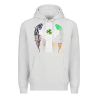 Dove Grey irish american usa flag celtic cross st patrick's day premium t shirt Premium Hoodie - linhVisuals