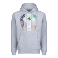 Heather Grey irish american usa flag celtic cross st patrick's day premium t shirt Premium Hoodie - linhVisuals