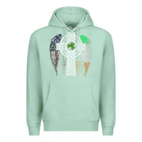 Seafoam irish american usa flag celtic cross st patrick's day premium t shirt Premium Hoodie - linhVisuals
