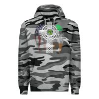 Slate Camo irish american usa flag celtic cross st patrick's day premium t shirt Premium Hoodie - linhVisuals