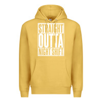 Antique Gold straight outta night shift Premium Hoodie - linhVisuals
