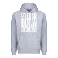 Heather Grey straight outta night shift Premium Hoodie - linhVisuals