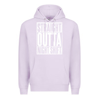 Lilac straight outta night shift Premium Hoodie - linhVisuals