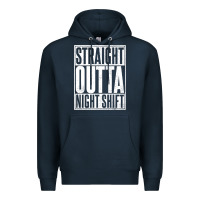 Navy straight outta night shift Premium Hoodie - linhVisuals