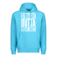 Ocean Blue straight outta night shift Premium Hoodie - linhVisuals