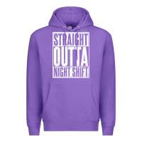 Purple straight outta night shift Premium Hoodie - linhVisuals