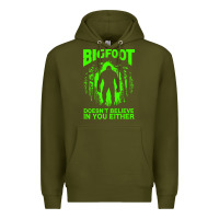 Army Green bigfoot believer t  shirt bigfoot doesnt believe in you either t  shir Premium Hoodie - linhVisuals