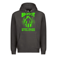 Smoke bigfoot believer t  shirt bigfoot doesnt believe in you either t  shir Premium Hoodie - linhVisuals