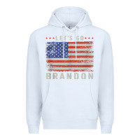 White let’s go brandon funny vintage american flag tank top Premium Hoodie - linhVisuals