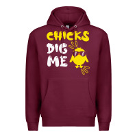 Burgundy chicks dig me Premium Hoodie - linhVisuals