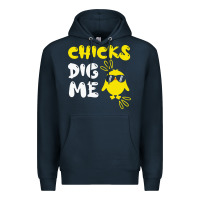 Navy chicks dig me Premium Hoodie - linhVisuals