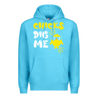 Ocean Blue chicks dig me Premium Hoodie - linhVisuals