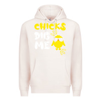 Pale Pink chicks dig me Premium Hoodie - linhVisuals