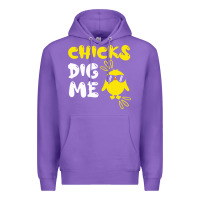 Purple chicks dig me Premium Hoodie - linhVisuals