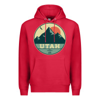 Cardinal utah retro mountain badge Premium Hoodie - linhVisuals
