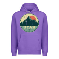 Purple utah retro mountain badge Premium Hoodie - linhVisuals