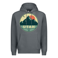 Rock utah retro mountain badge Premium Hoodie - linhVisuals