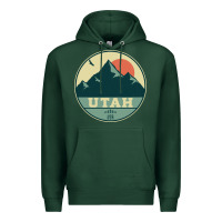Sports Green utah retro mountain badge Premium Hoodie - linhVisuals