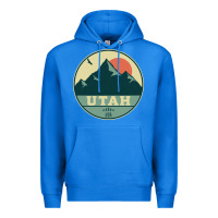 True Royal utah retro mountain badge Premium Hoodie - linhVisuals