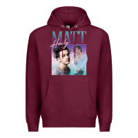 Burgundy matt healy homage Premium Hoodie - linhVisuals