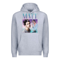 Heather Grey matt healy homage Premium Hoodie - linhVisuals