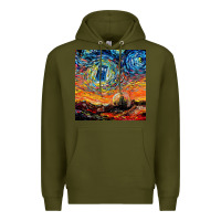 Army Green van gogh never saw gallifrey Premium Hoodie - linhVisuals