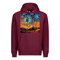 Burgundy van gogh never saw gallifrey Premium Hoodie - linhVisuals