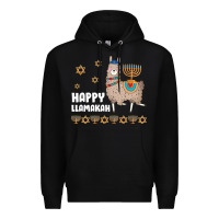 Black happy llamakah llama withorah jewish Premium Hoodie - linhVisuals