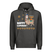 Charcoal Heather happy llamakah llama withorah jewish Premium Hoodie - linhVisuals