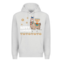 Dove Grey happy llamakah llama withorah jewish Premium Hoodie - linhVisuals