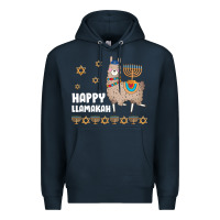 Navy happy llamakah llama withorah jewish Premium Hoodie - linhVisuals