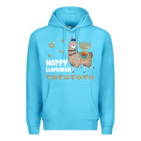 Ocean Blue happy llamakah llama withorah jewish Premium Hoodie - linhVisuals